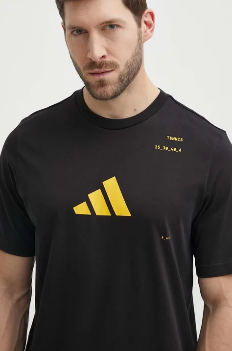 adidas Performance t-shirt treningowy kolor czarny z nadrukiem IS2409