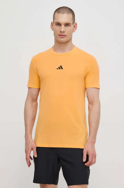 adidas Performance tricou de antrenament D4T culoarea galben, neted, IS3818
