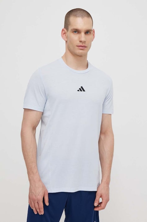adidas Performance t-shirt treningowy D4T kolor niebieski gładki IS3829