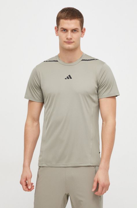 Μπλουζάκι προπόνησης adidas Performance D4T Shadow Original D4T χρώμα: πράσινο S70812.3 IS3838
