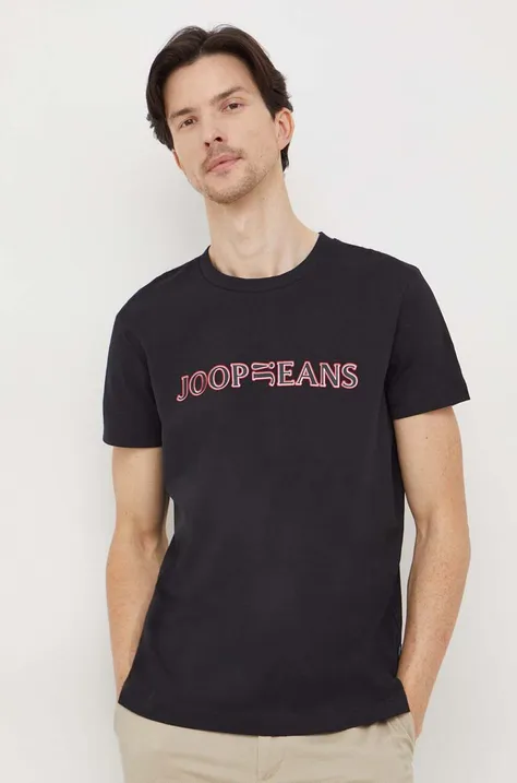 Βαμβακερό μπλουζάκι Joop! ανδρικά, χρώμα: μαύρο