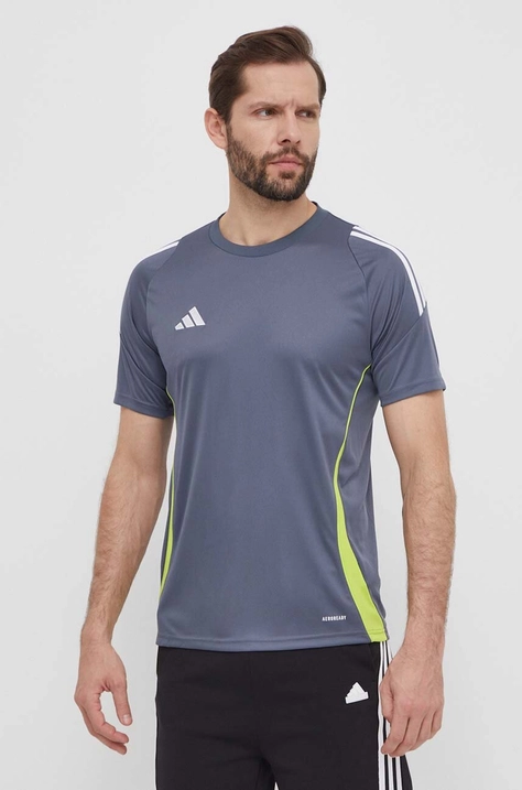 adidas Performance tricou de antrenament TIRO 24 culoarea gri, modelator, IV6951