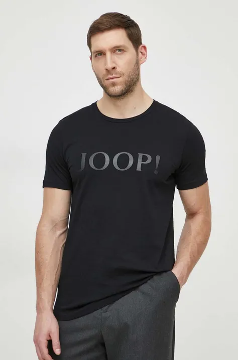 Pamučna majica Joop! za muškarce, boja: crna, s tiskom
