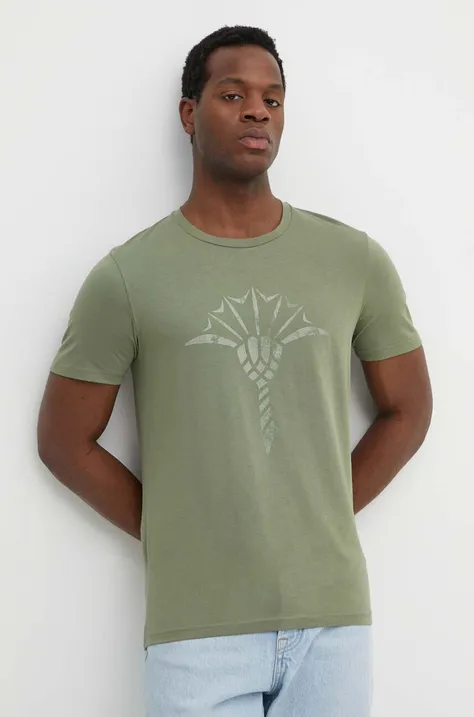 Бавовняна футболка Joop! чоловічий колір зелений з принтом