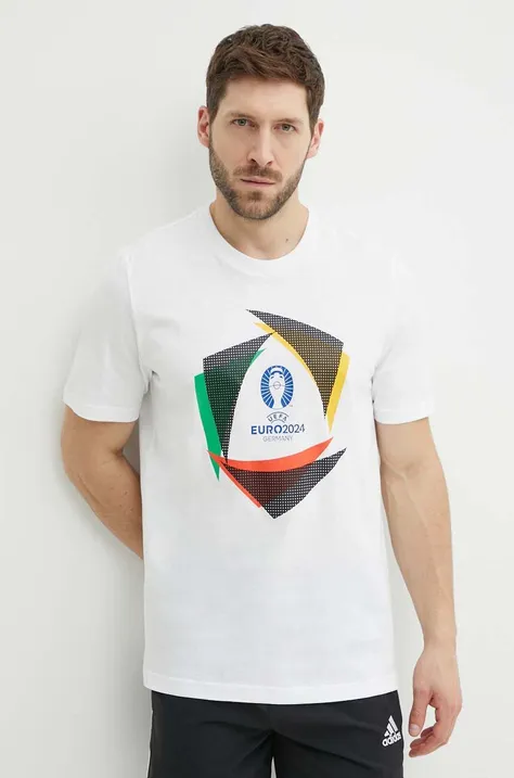 adidas Performance t-shirt Euro 2024 męski kolor beżowy z nadrukiem IT9302