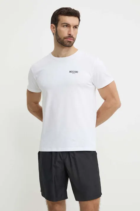 Kratka majica za plažo Moschino Underwear bela barva
