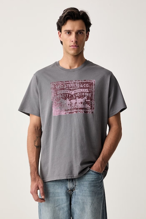 Levi's basic majica kratkih rukava za muškarce od pamuka RELAXED FIT TEE siva 16143