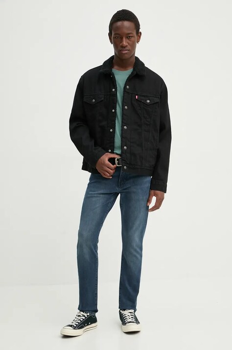 Levi's tricou din bumbac barbati, culoarea verde, cu imprimeu
