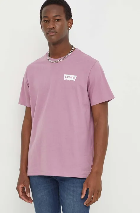 Kratka majica Levi's moški, roza barva