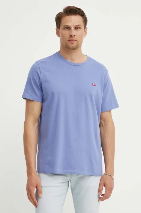 Памучна тениска Levi's в лилаво с изчистен дизайн