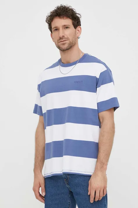 Levi's t-shirt bawełniany męski kolor niebieski wzorzysty