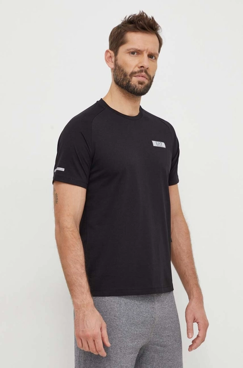 EA7 Emporio Armani tricou barbati, culoarea negru, cu imprimeu