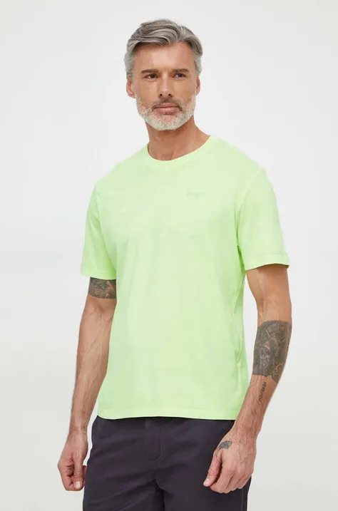 Хлопковая футболка Pepe Jeans Jacko мужская цвет зелёный однотонная