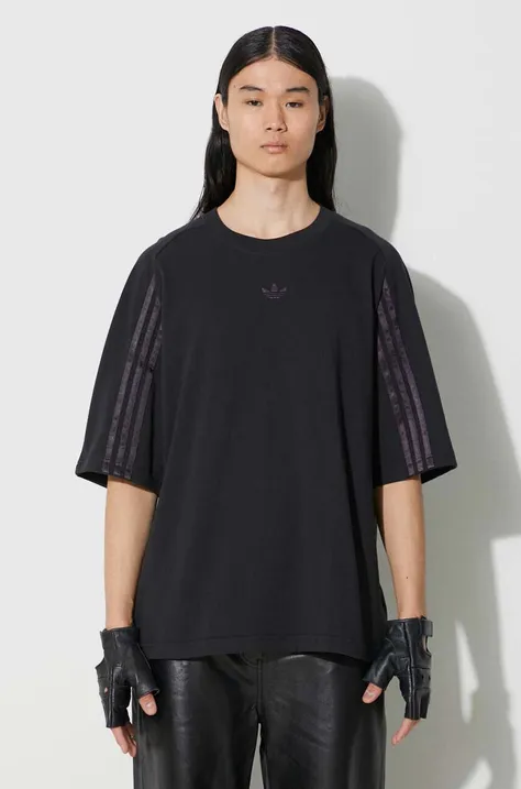 adidas Originals cotton t-shirt Fashion Raglan Cutline men’s black color IT7445