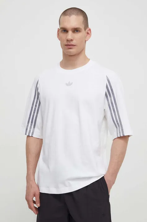 Bavlnené tričko adidas Originals Fashion Raglan Cutline pánske, biela farba, vzorované, IT7446