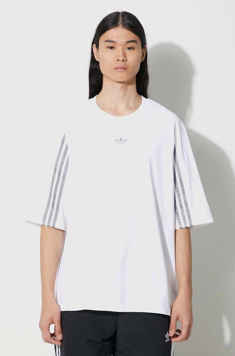 Βαμβακερό μπλουζάκι adidas Originals Fashion Raglan Cutline ανδρικό, χρώμα: άσπρο, IT7446