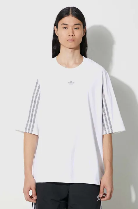 Хлопковая футболка adidas Originals Fashion Raglan Cutline мужская цвет белый узорная IT7446