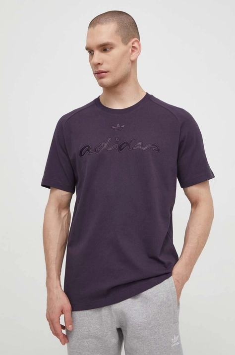 adidas Originals t-shirt in cotone Fashion Graphic uomo colore violetto IT7493