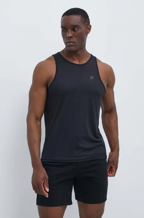 Μπλουζάκι για τρέξιμο Fila Riposto χρώμα: μαύρο, FAM0620