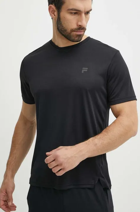 Μπλουζάκι για τρέξιμο Fila Thionville χρώμα: μαύρο, FAM0639