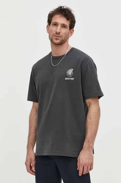 Samsoe Samsoe t-shirt bawełniany SAWIND męski kolor szary z nadrukiem M24100102