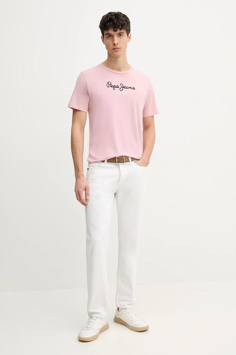Pepe Jeans футболка чоловіча бавовняна EGGO N — SS24-TSM0IO, рожевий — фото 2