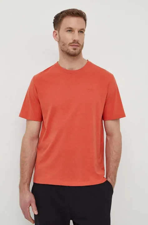 Bombažna kratka majica Pepe Jeans Connor moška, oranžna barva