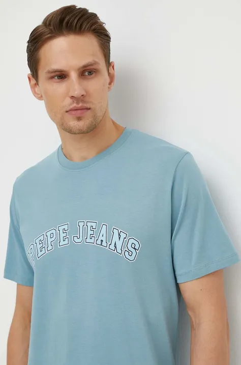 Бавовняна футболка Pepe Jeans чоловічий з принтом