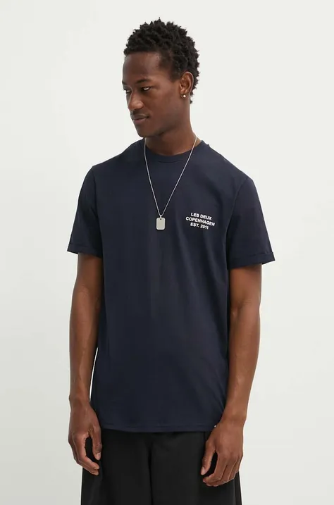 Βαμβακερό μπλουζάκι Les Deux ανδρικό, χρώμα: μαύρο, LDM101165