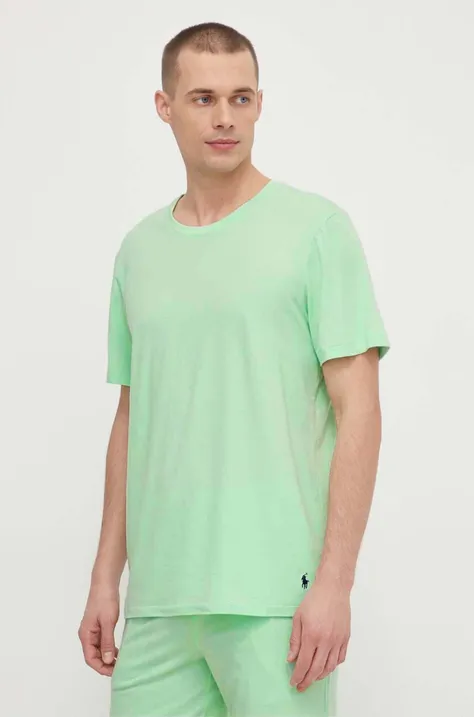 Футболка лаунж Polo Ralph Lauren колір зелений однотонний
