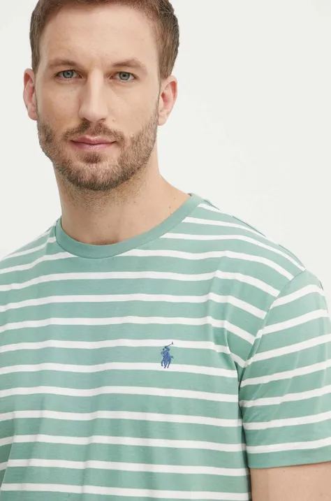 Polo Ralph Lauren t-shirt bawełniany męski kolor zielony wzorzysty 710934662