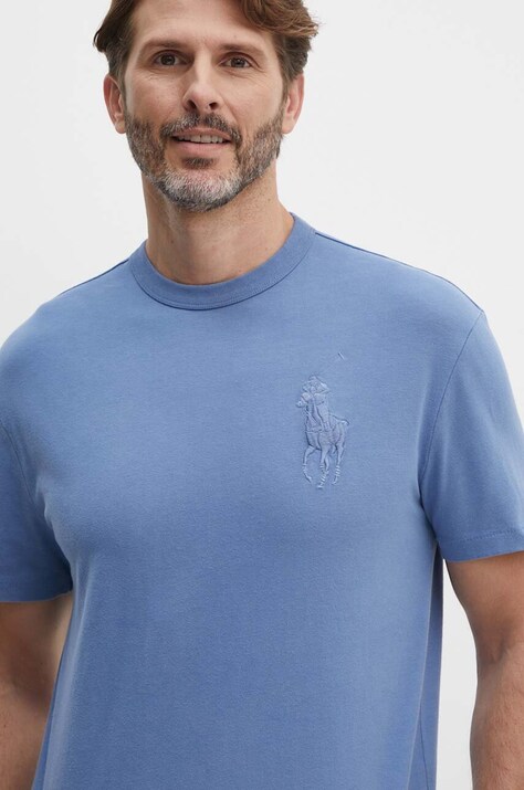 Хлопковая футболка Polo Ralph Lauren мужской однотонный
