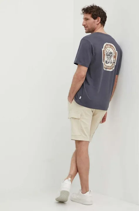 Хлопковая футболка Pepe Jeans CORBAN мужская цвет серый с принтом PM509386