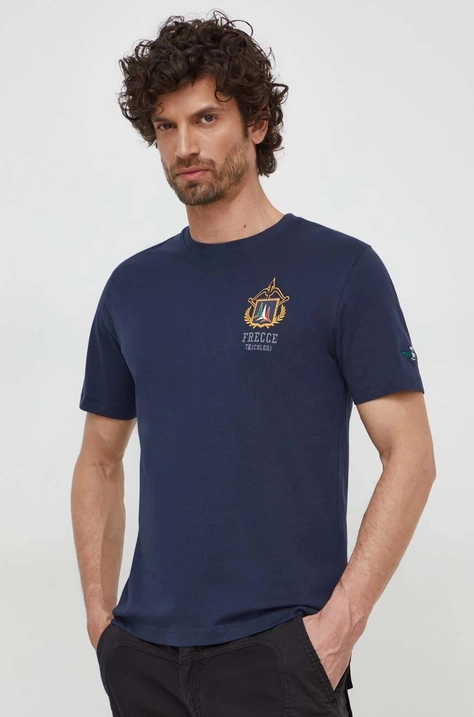 Aeronautica Militare tricou din bumbac barbati, culoarea albastru marin, cu imprimeu