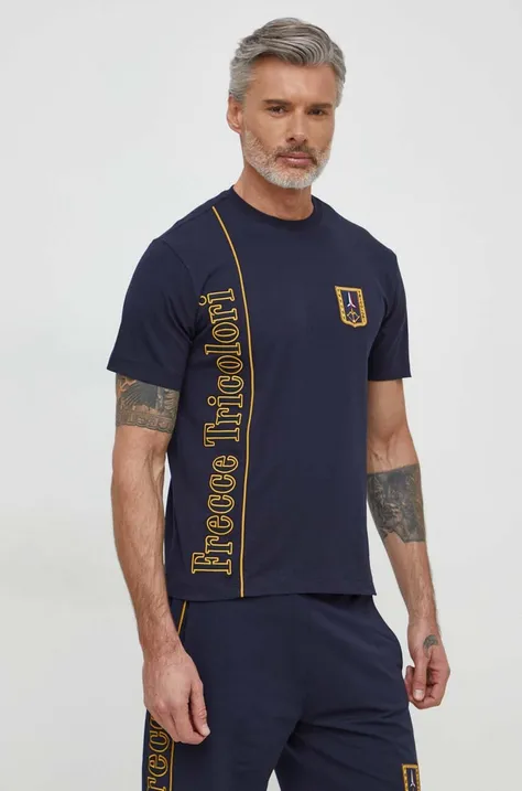 Kratka majica Aeronautica Militare moški, mornarsko modra barva