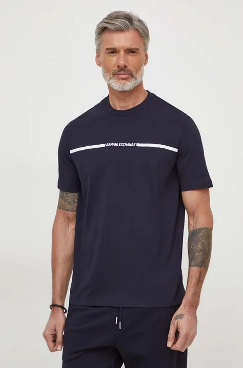 Armani Exchange t-shirt in cotone uomo colore blu navy