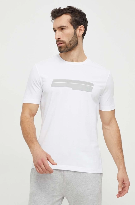 Boss Green t-shirt uomo colore bianco con applicazione