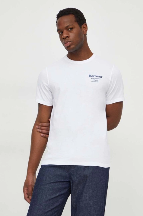 Barbour cotton t-shirt men’s white color