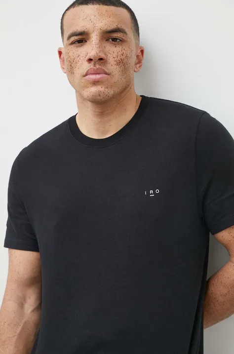 Bombažna kratka majica IRO moški, črna barva