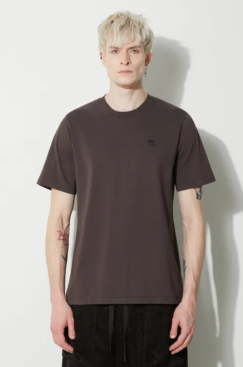 Бавовняна футболка Wood Wood Bobby Double Logo чоловіча колір коричневий однотонна 12345701.2512
