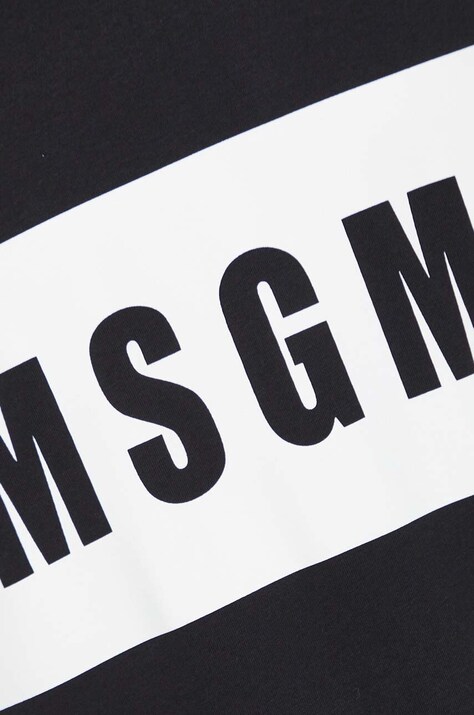 Бавовняна футболка MSGM — SS24-TSM0N6, чорний — фото 5