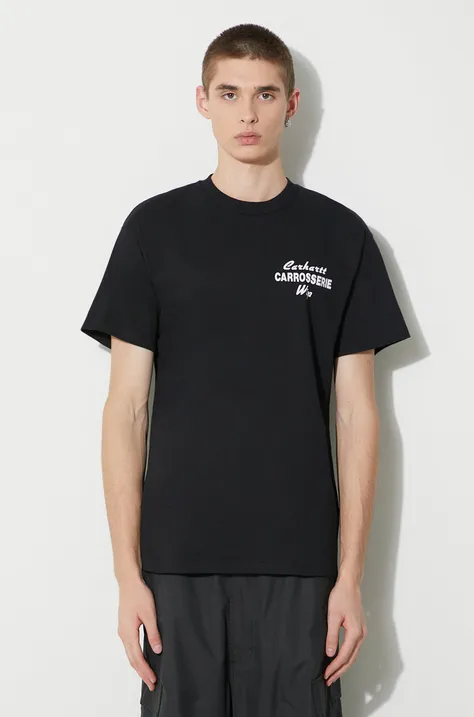 Bavlnené tričko Carhartt WIP S/S Mechanics T-Shirt pánske, čierna farba, s potlačou, I032880.89XX