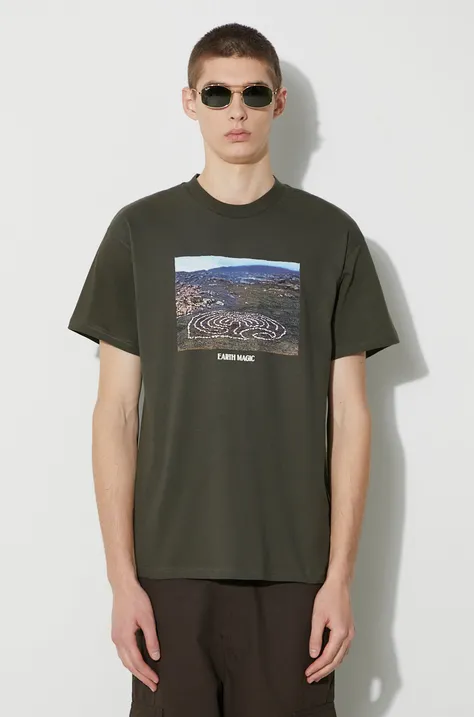 Carhartt WIP cotton t-shirt S/S Earth Magic T-Shirt men’s green color I032879.63XX