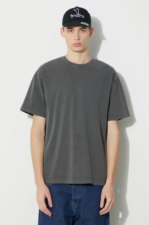 Хлопковая футболка Carhartt WIP S/S Taos T-Shirt мужская цвет серый однотонная I032847.654GD