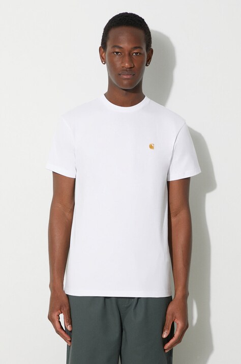Бавовняна футболка Carhartt WIP S/S Chase T-Shirt чоловіча колір білий однотонна I026391.00RXX