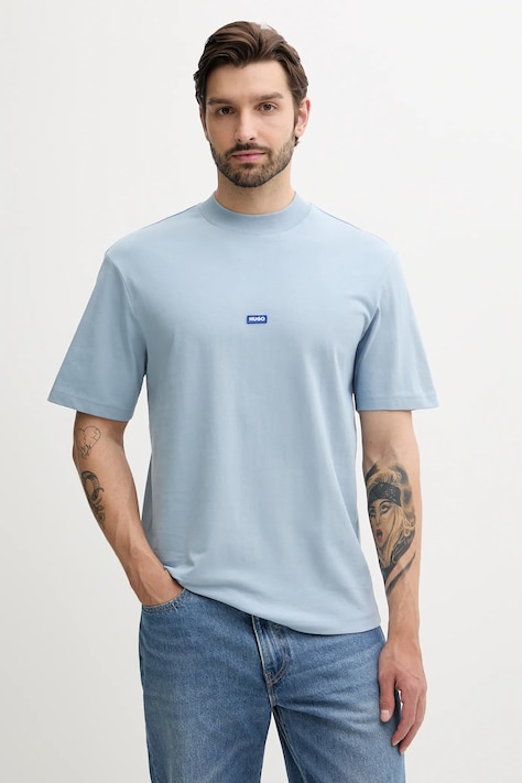 Pamučna majica Hugo Blue boja: crna, bez uzorka, 50509991