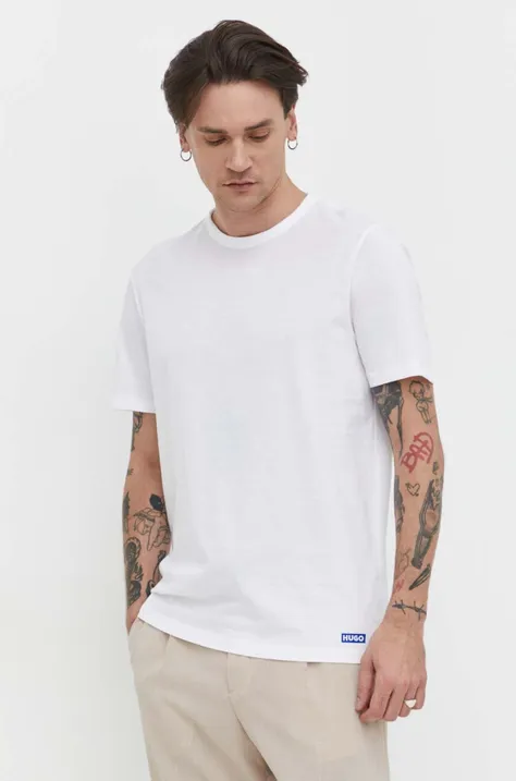 Бавовняна футболка Hugo Blue 2-pack чоловічий колір білий однотонний