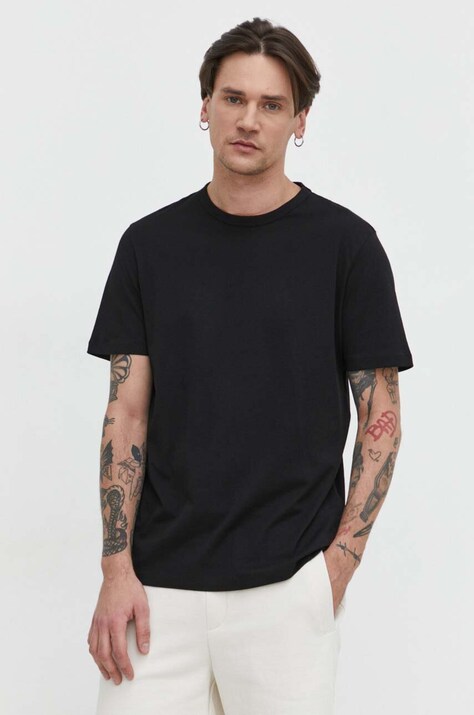 HUGO Blue tricou din bumbac 2-pack bărbați, culoarea negru, uni 50522383