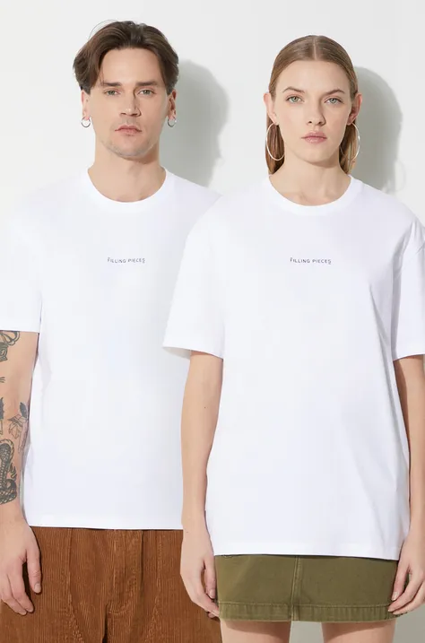 Filling Pieces t-shirt bawełniany Slim kolor biały z nadrukiem 74434001901