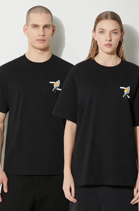 Filling Pieces t-shirt bawełniany kolor czarny z nadrukiem 74434021861